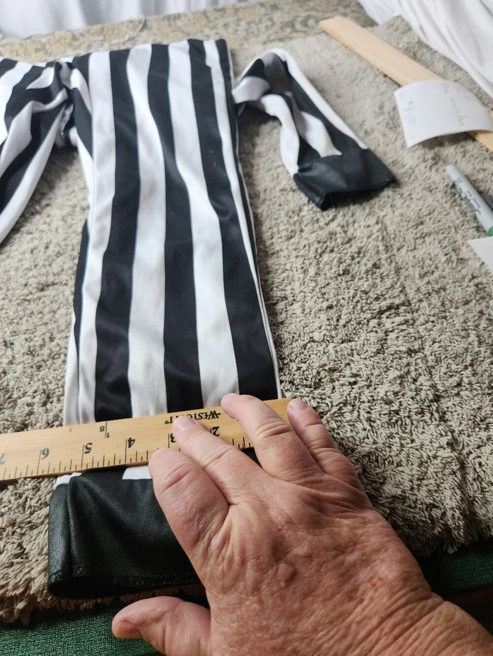 Kid's Beetlejuice Stripe Jumpsuit Halloween Costume size M